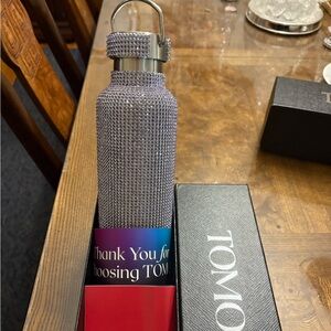 TOMO Silver Rhinestone Water Bottle